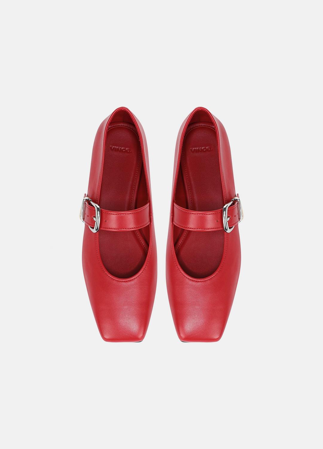 Daniela Leather Mary Jane Flat in Loafers & Flats - CRIMSON | VINCE Women