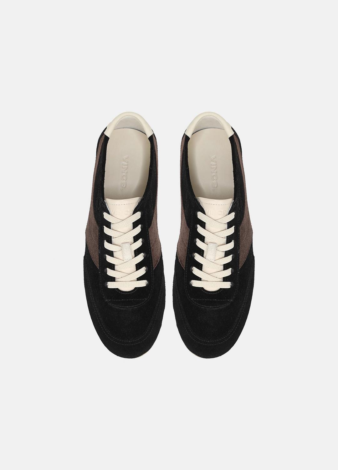LA Suede & Leather Runner Sneaker in Sneakers - BLACK/DARK MOCHA | VINCE Women