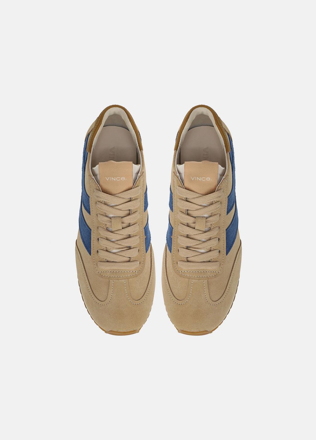 Oasis Suede & Leather Runner Sneaker in Sneakers - MOONLIGHT/BILLIARD GREEN | VINCE Women