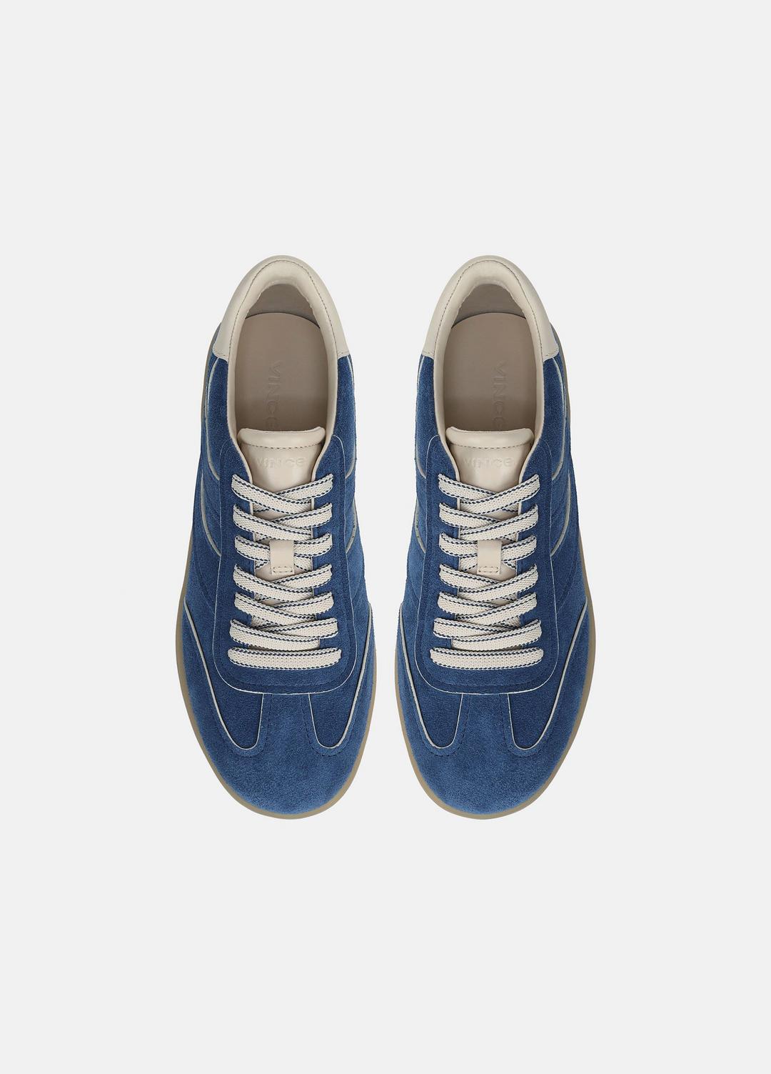 Oasis Contrast-Edge Suede Sneaker in Sneakers - INDIGO/FLAX | VINCE Women
