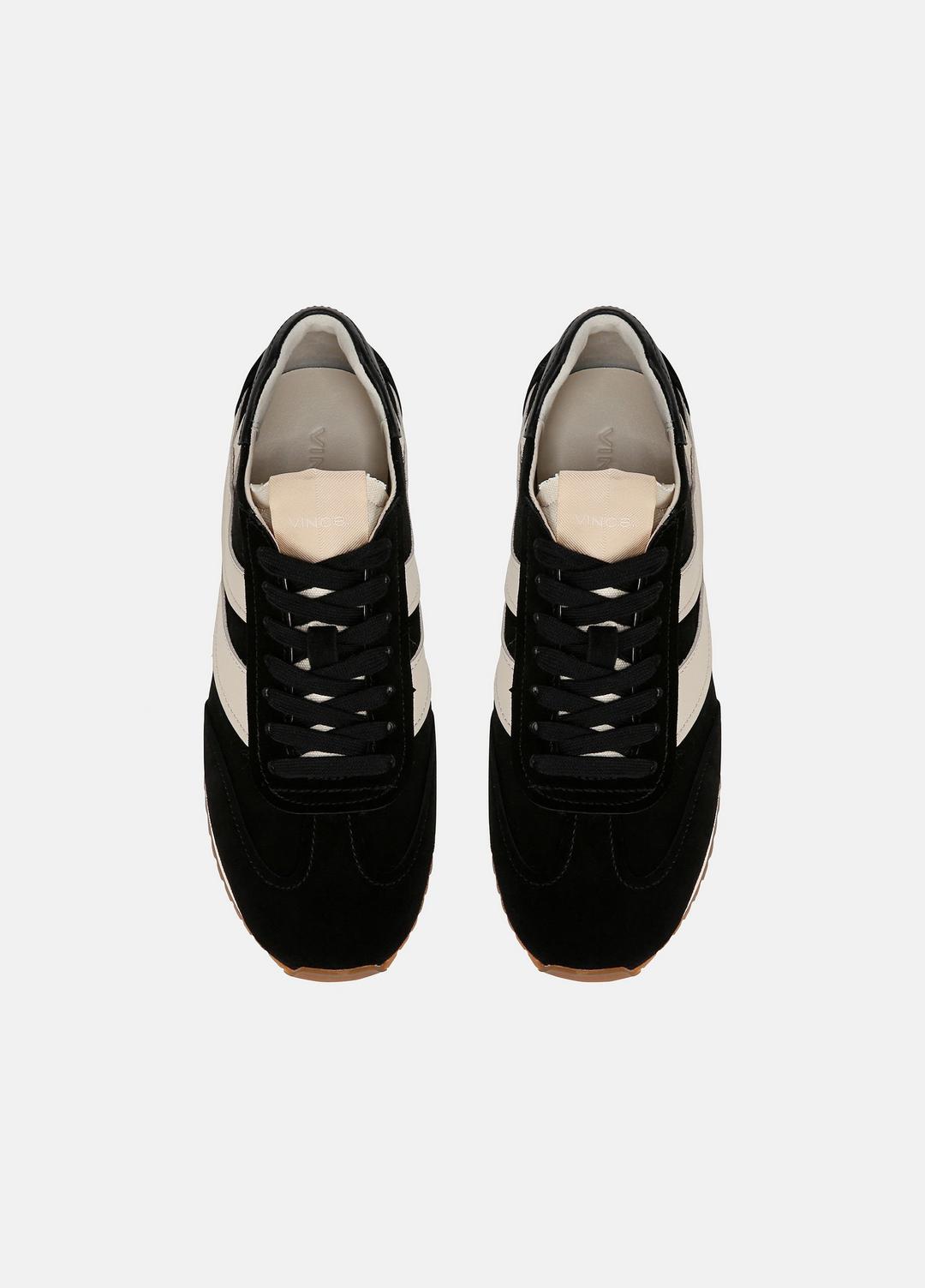 Oasis Suede and Leather Runner Sneaker in Sneakers - BLACK | VINCE Women