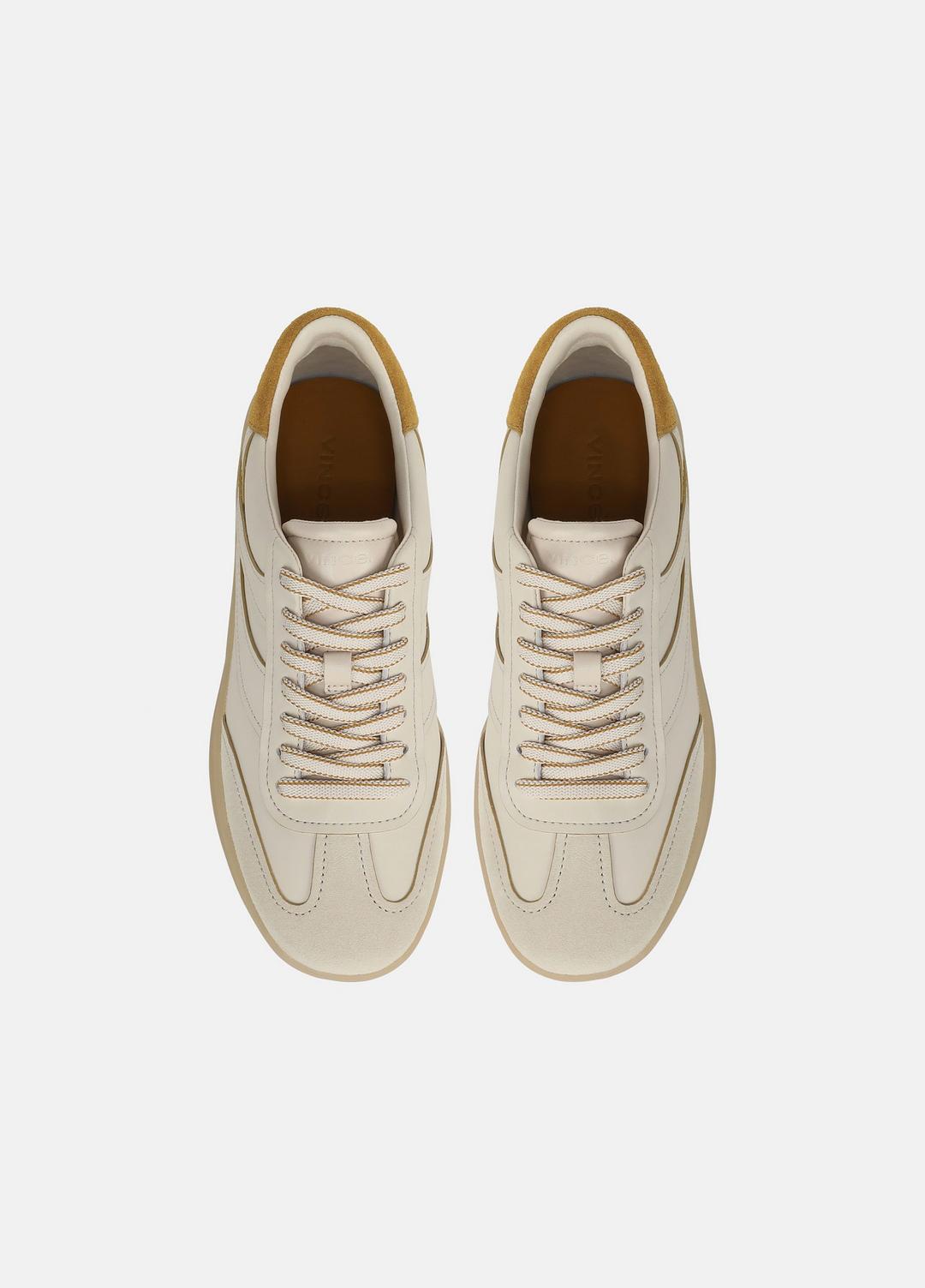 Oasis Contrast-Edge Leather & Suede Sneaker in Sneakers - MOONLIGHT/GOLDEN DESERT | VINCE Women
