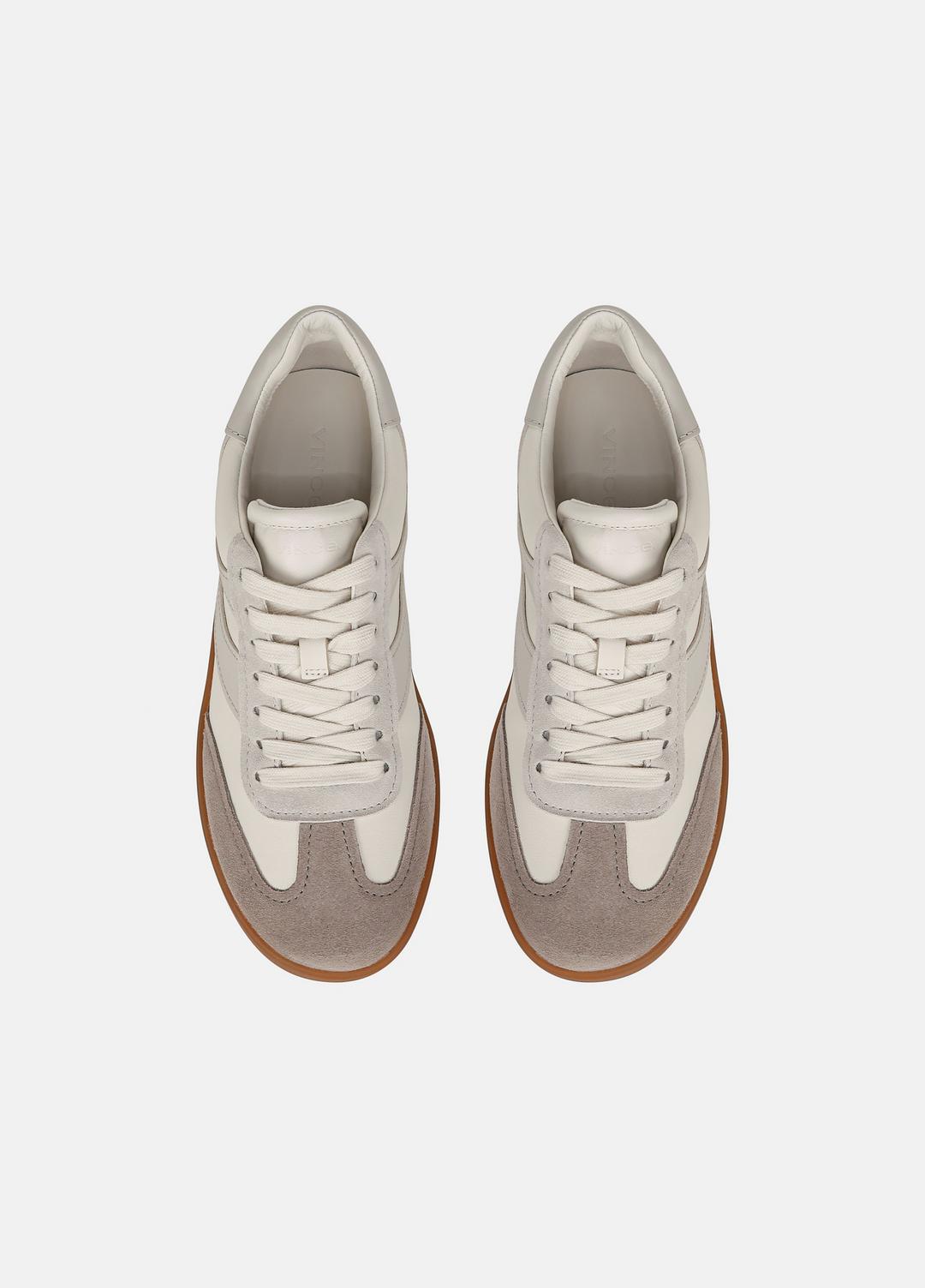 Oasis Leather and Suede Sneaker in Sneakers - WHITE FOAM/HORCHATA/HAZELSTONE | VINCE Women