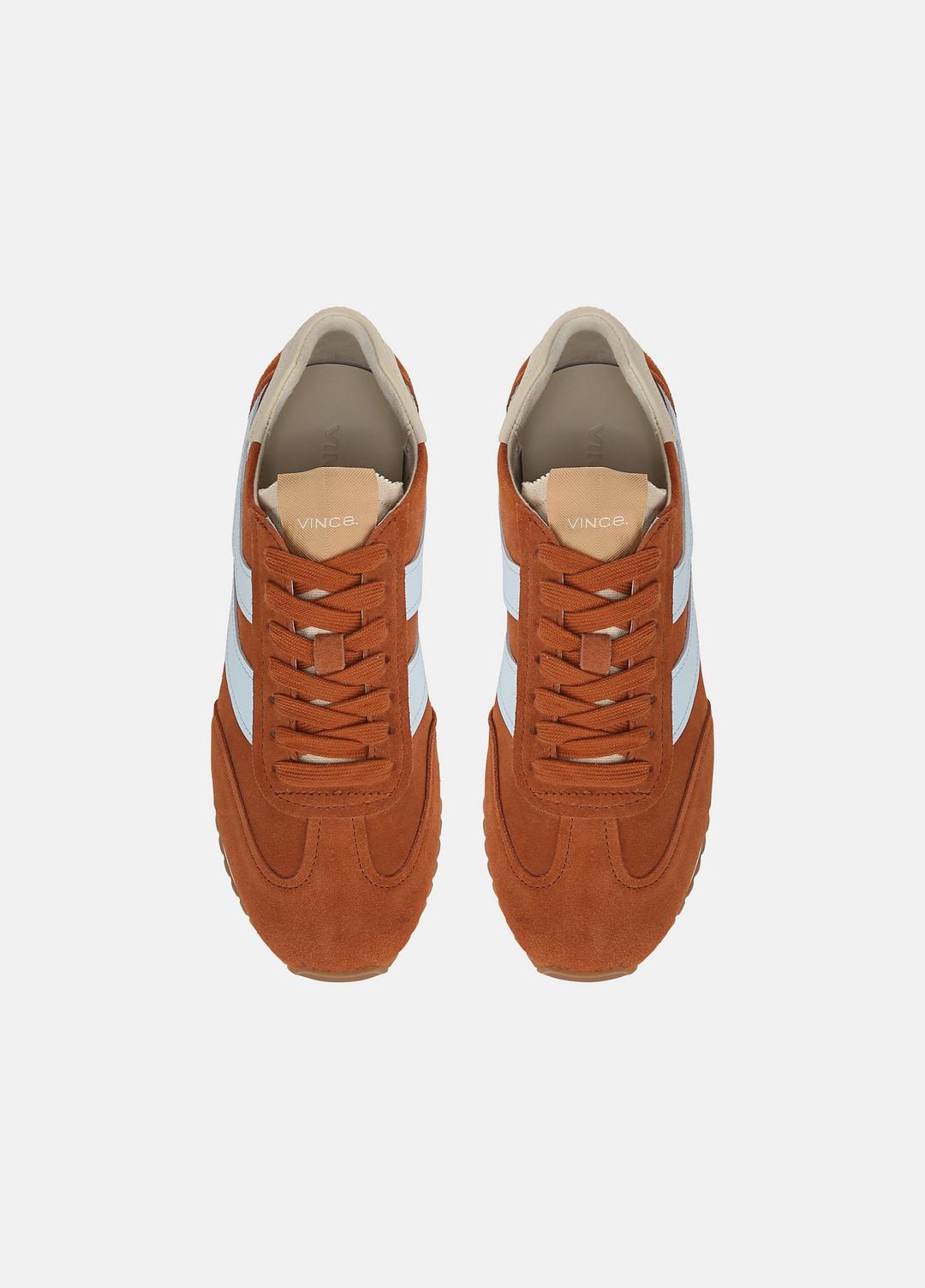 Oasis Suede & Leather Runner Sneaker in Sneakers - VINTAGE EMBER/CELESTE | VINCE Women