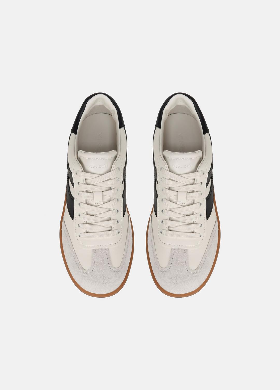 Oasis Leather and Suede Sneaker in Sneakers - MILK/NIGHT BLUE | VINCE Women