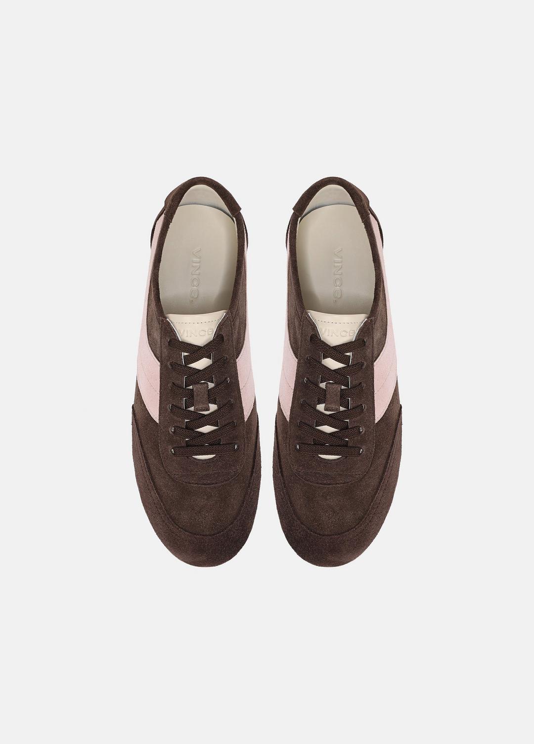 LA Suede & Leather Runner Sneaker in Sneakers - DARK MOCHA/ROSEWATER | VINCE Women