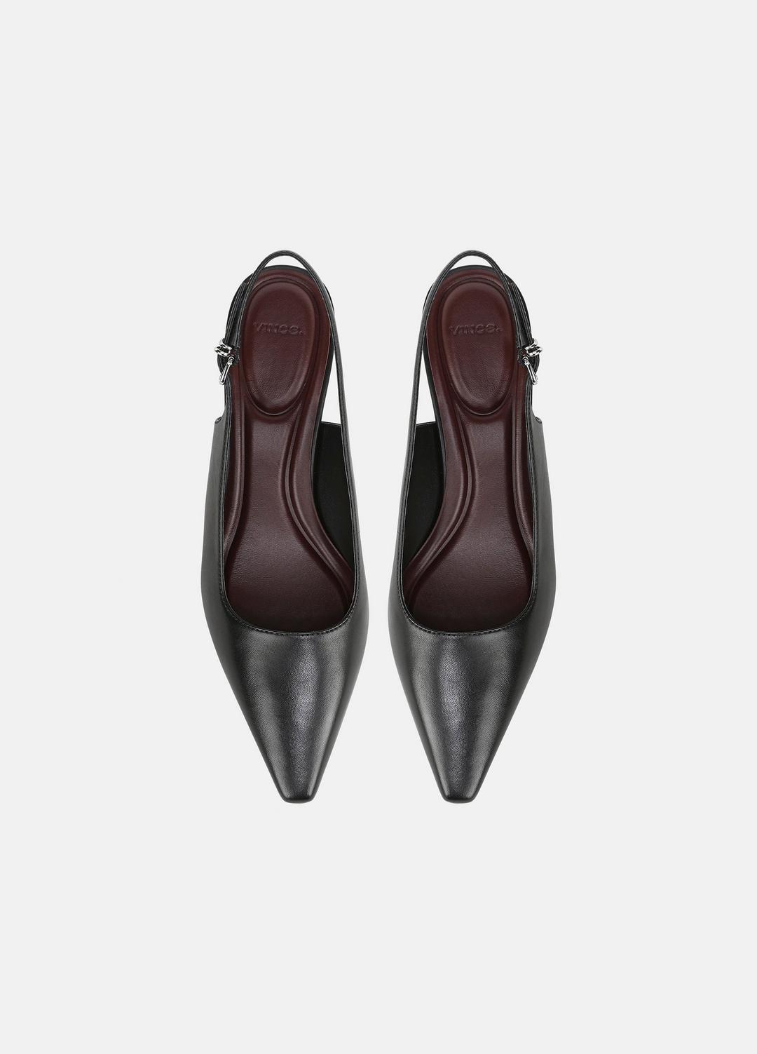 Sabra Leather Slingback Heel in Heels - BLACK | VINCE Women