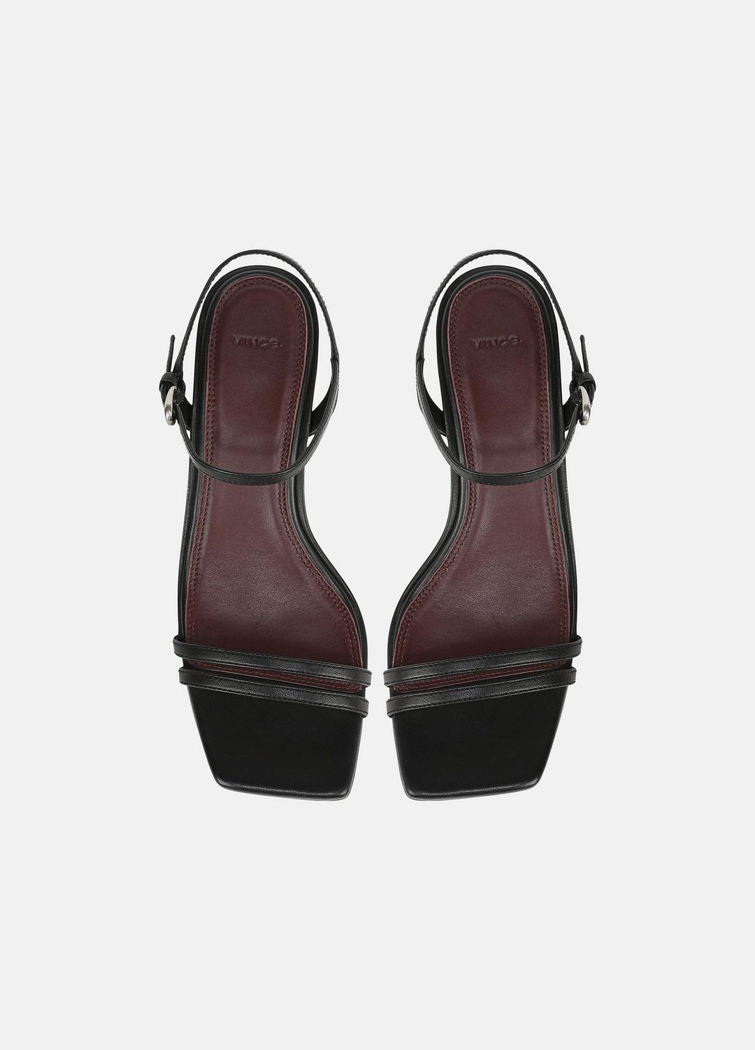 Tilda Leather Heeled Sandal in Heels - BLACK | VINCE Women