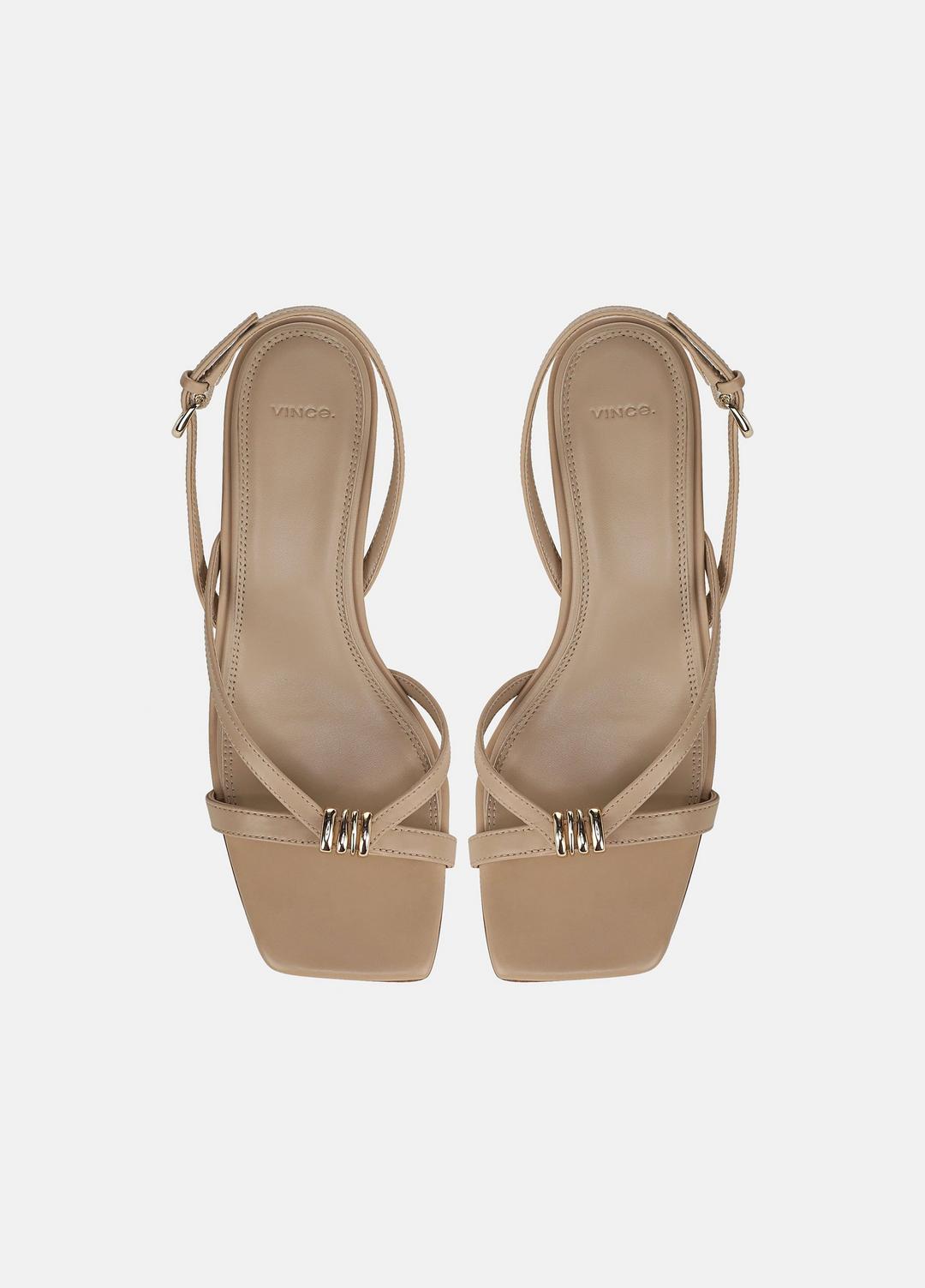 Tali Leather Slingback Sandal in Heels - WARM ALMOND | VINCE Women