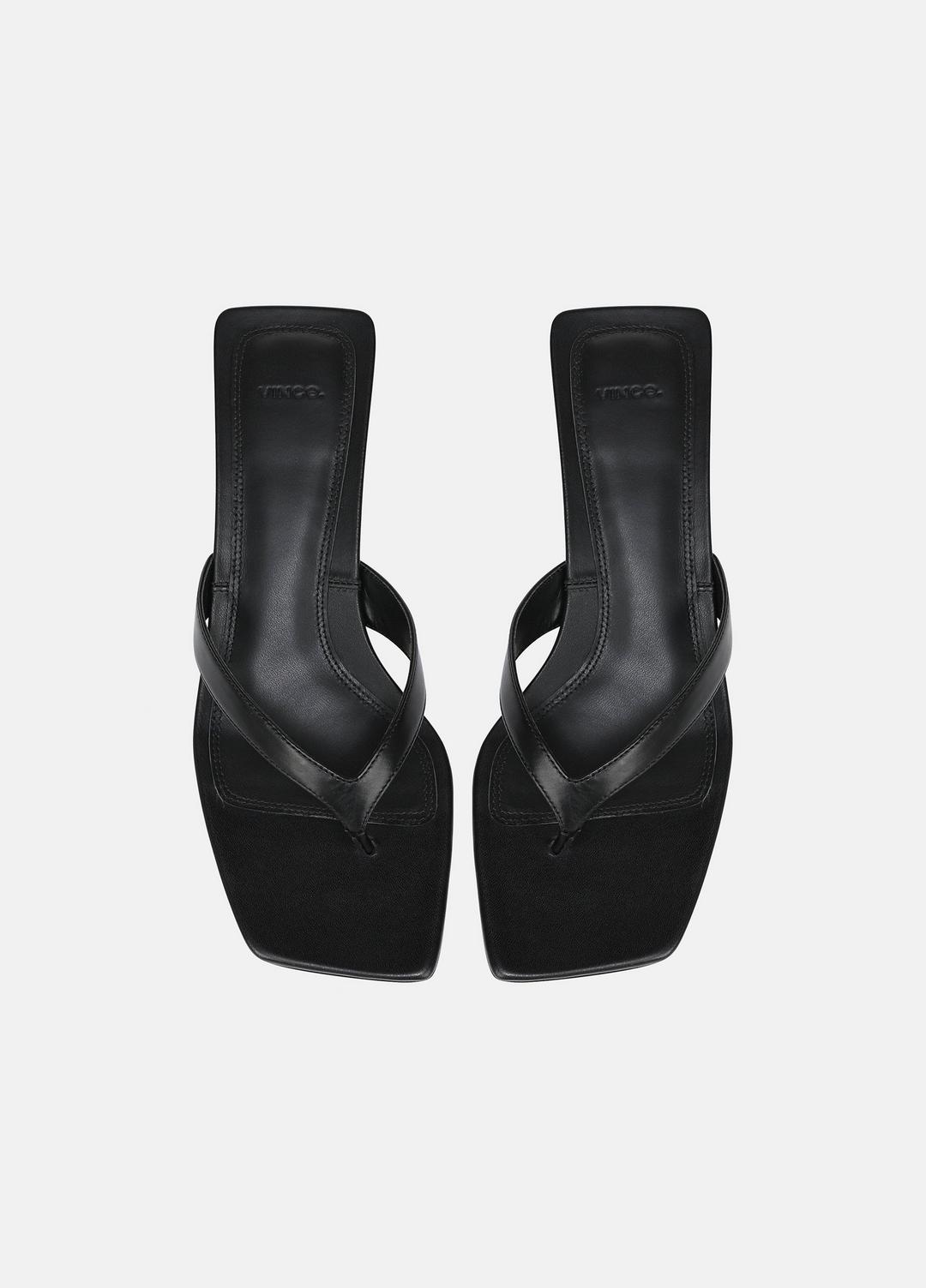 San Juan Leather Heeled Thong Sandal in Heels - BLACK | VINCE Women