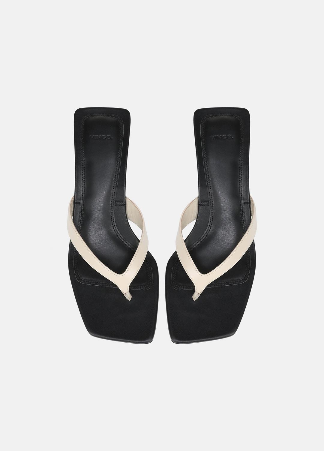 San Juan Leather Heeled Thong Sandal in Heels - MOONLIGHT | VINCE Women