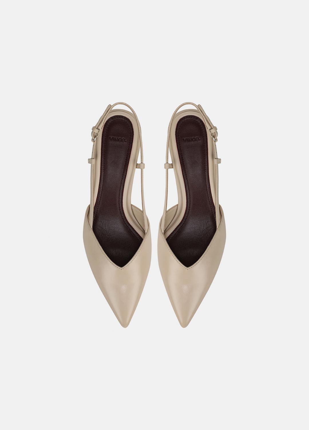 Levvy Leather Slingback Heel in Heels - BIRCH SAND | VINCE Women