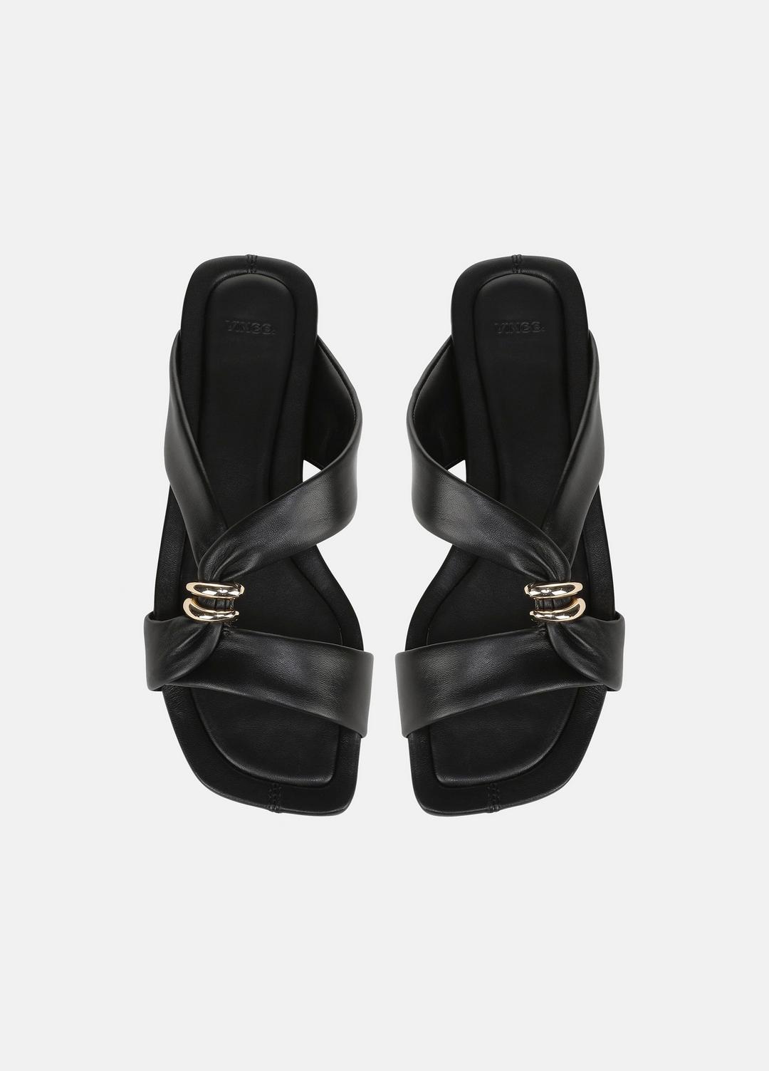 Vilma Leather Slide Sandal in Sandals - BLACK | VINCE Women