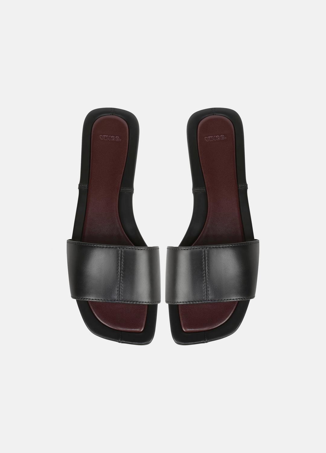 Valeria Leather Slide Sandal in Sandals - BLACK | VINCE Women