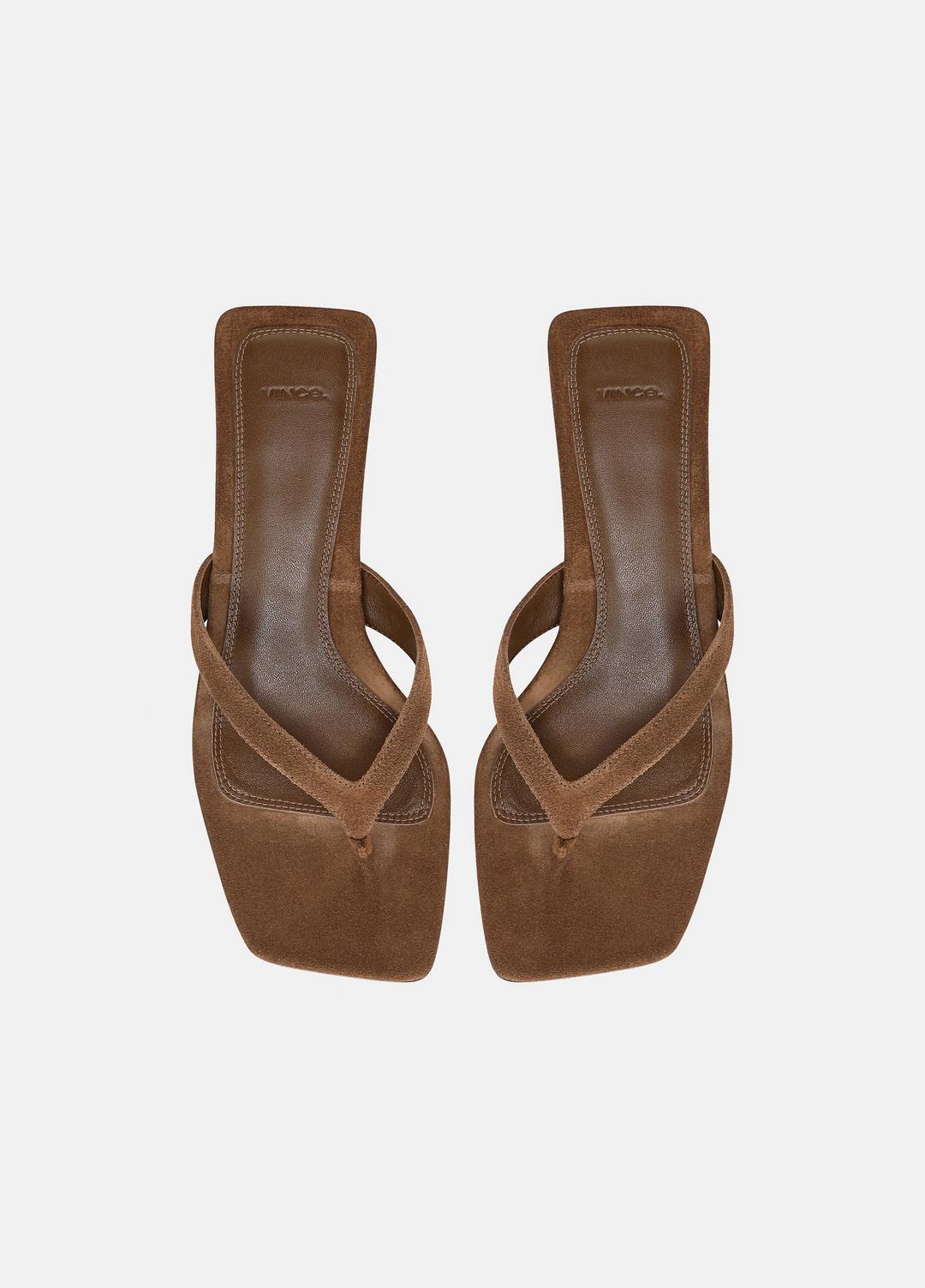 San Juan Suede Heeled Thong Sandal in Sandals - ELMWOOD | VINCE Women