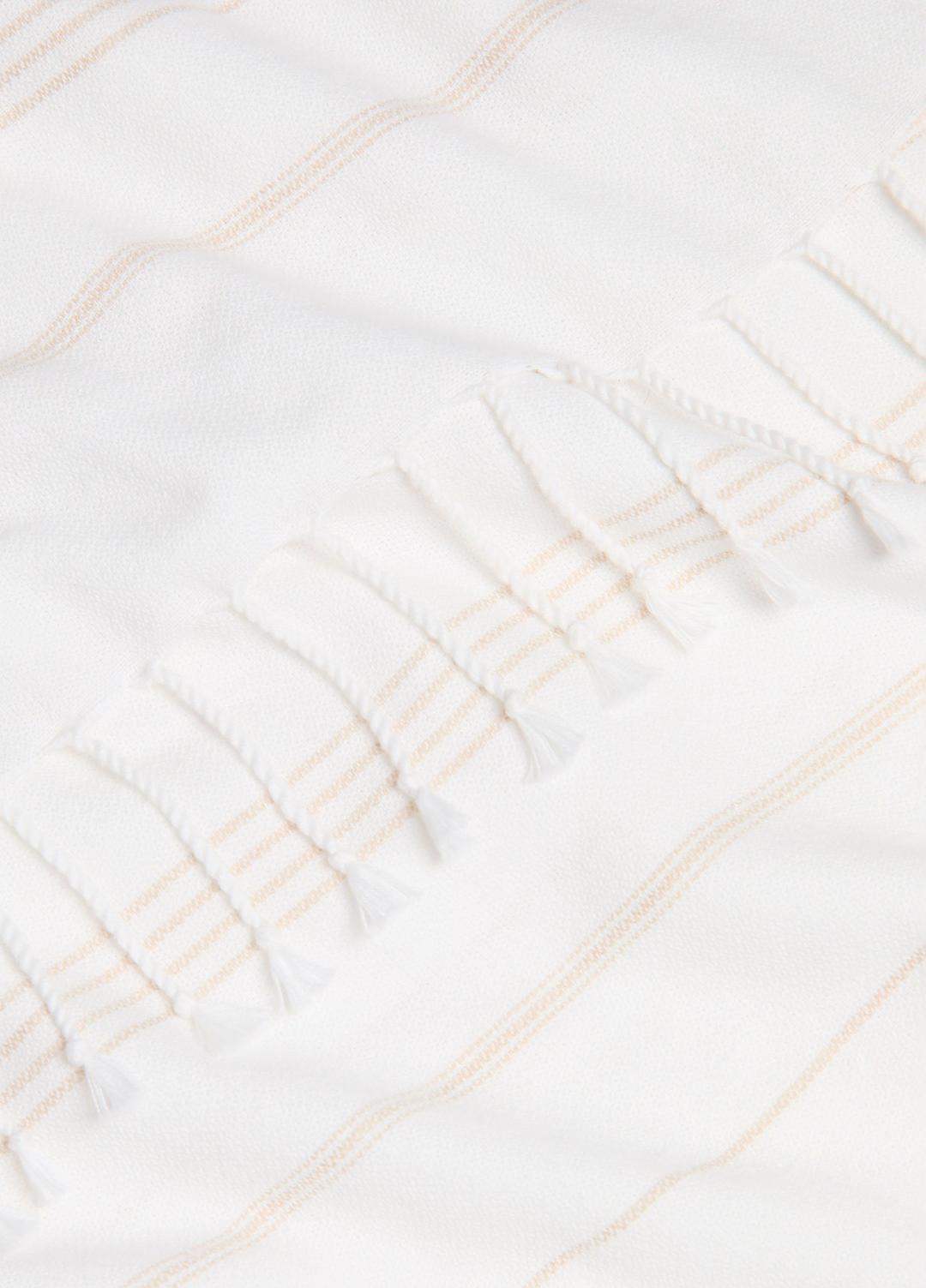 Stripe Cotton-Cashmere Wrap in Scarves & Hats - WHITE/TUSK | VINCE Women