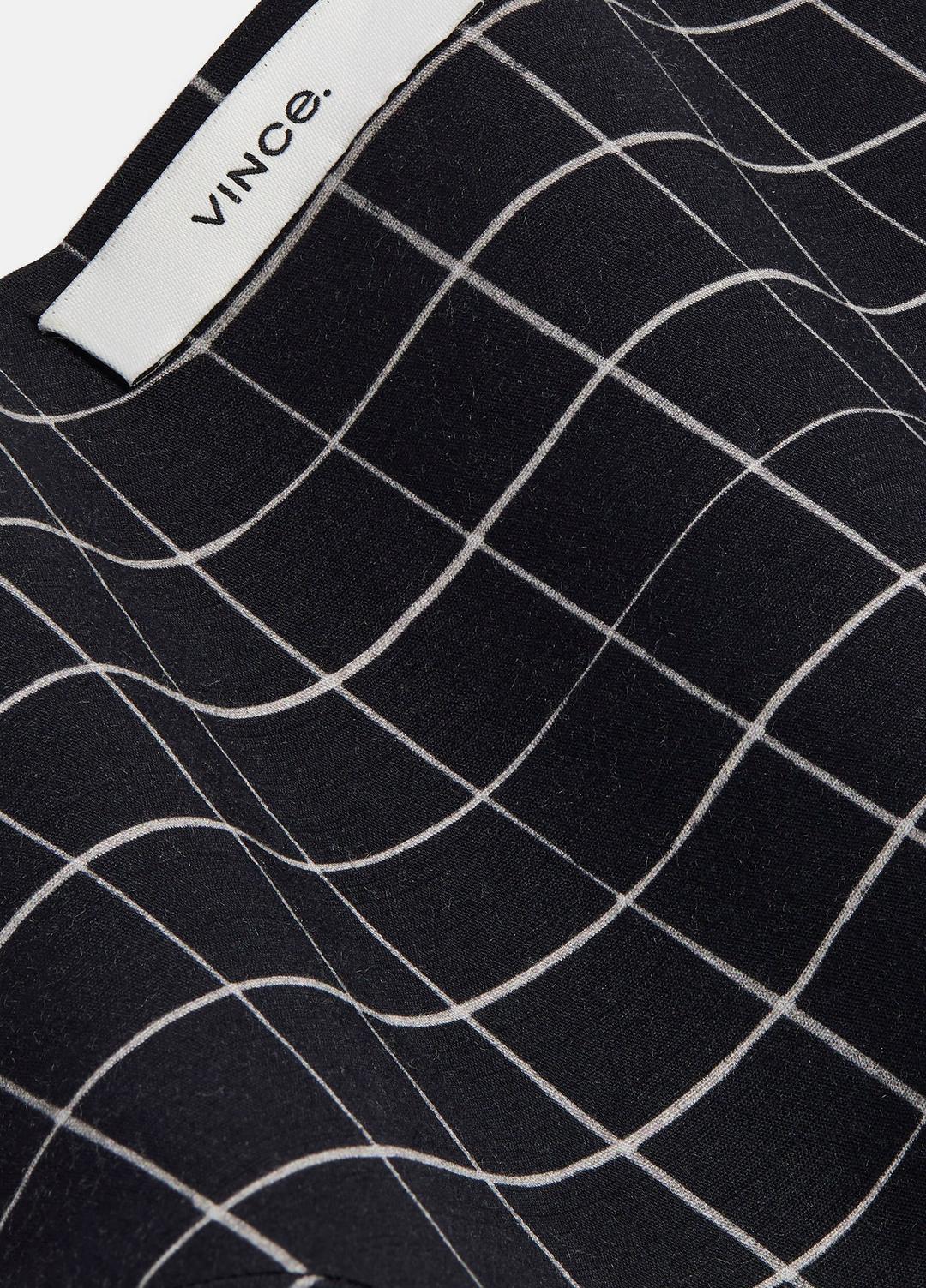 Trellis Plaid Cotton-Blend Headkerchief in Scarves & Hats - BLACK/CREAM | VINCE Women