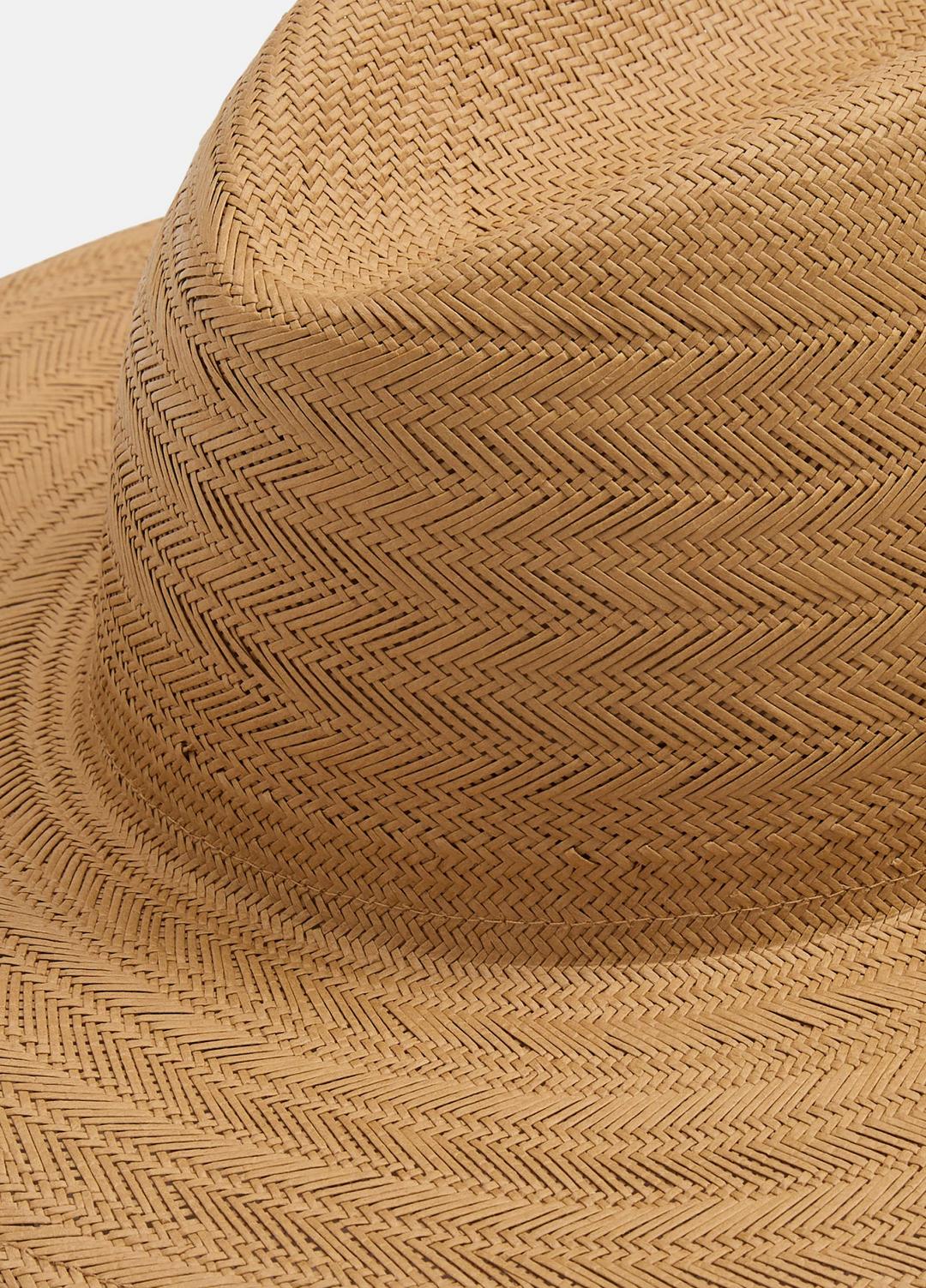 Herringbone-Weave Straw Panama Hat in Scarves & Hats - CAMEL | VINCE Women