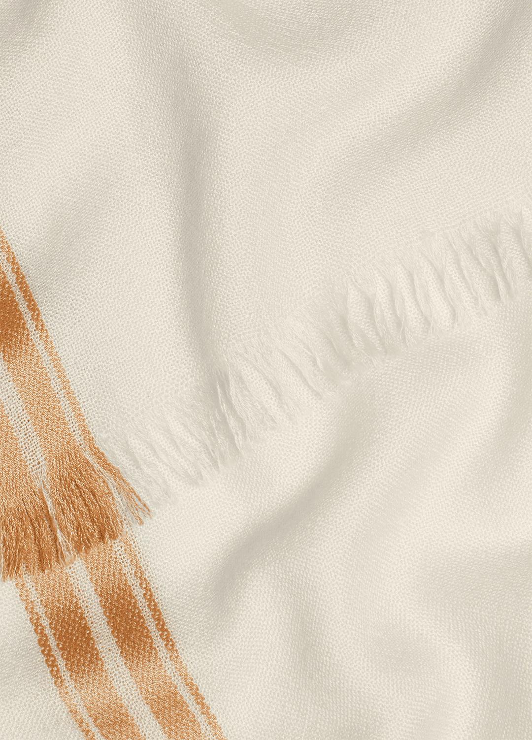 Border-Stripe Cashmere-Silk Satin Twill Scarf in Scarves & Hats - SANDBAR | VINCE Women