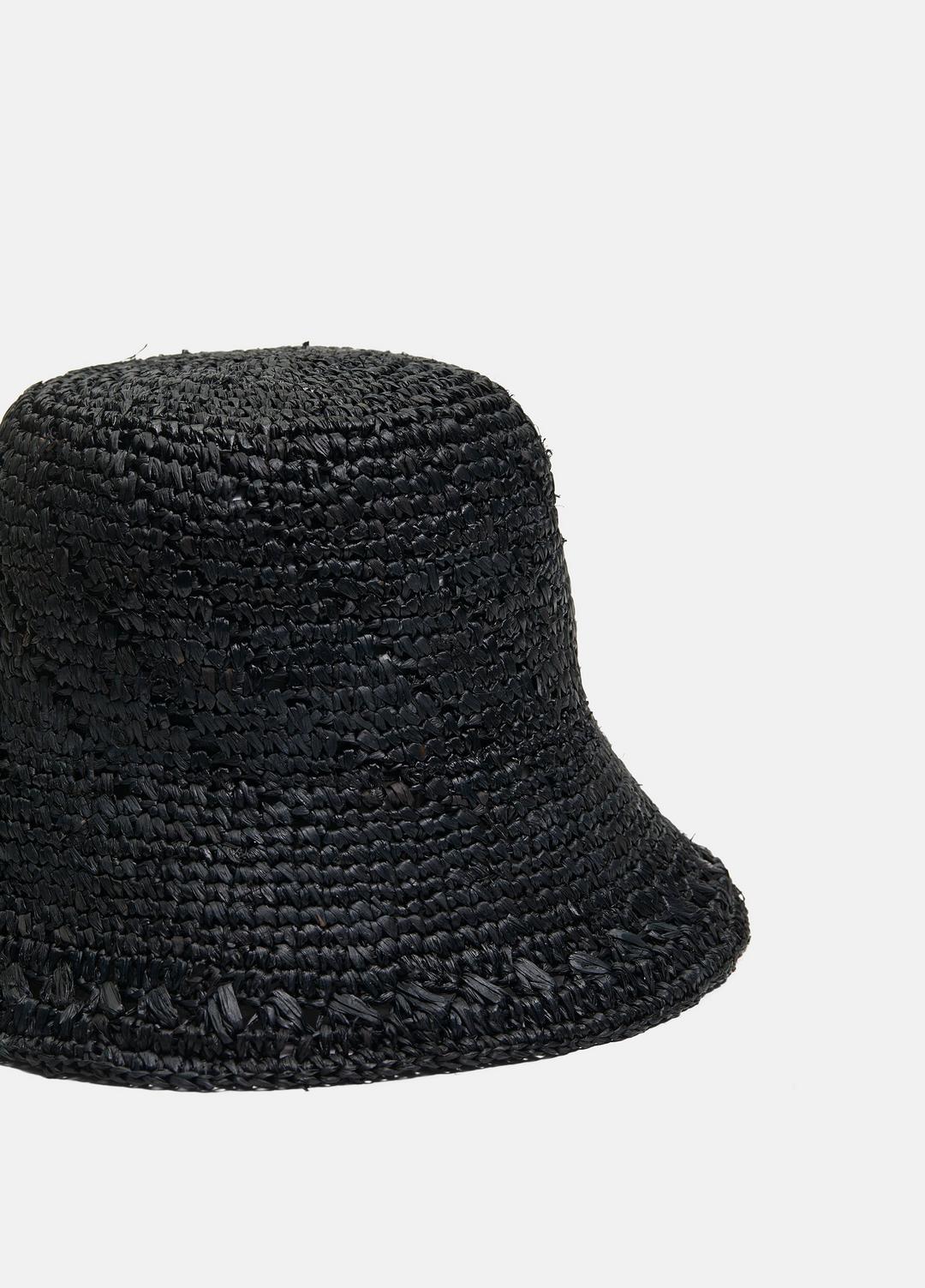 Straw Bucket Hat in Scarves & Hats - BLACK | VINCE Women