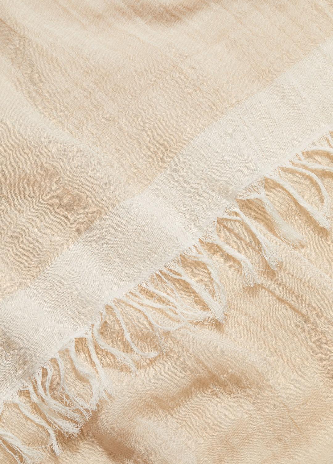 Border-Stripe Cotton Scarf in Scarves & Hats - OPTIC WHITE/WHITE OAK | VINCE Women