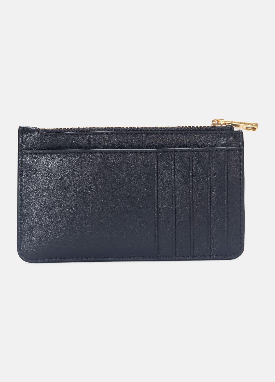 Leather Zip-Top Card Case in Handbags - BLACK | VINCE Women