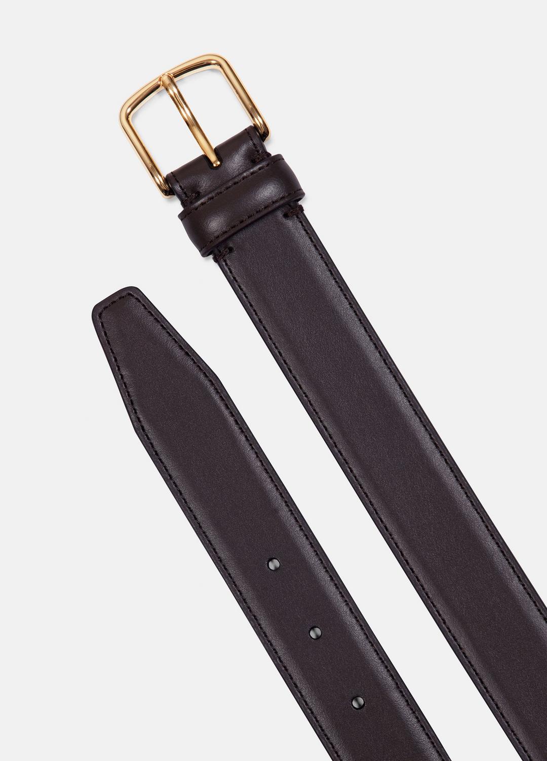 Women’s 32mm Stitched Leather Belt in Belts - CACAO BROWN | VINCE Women