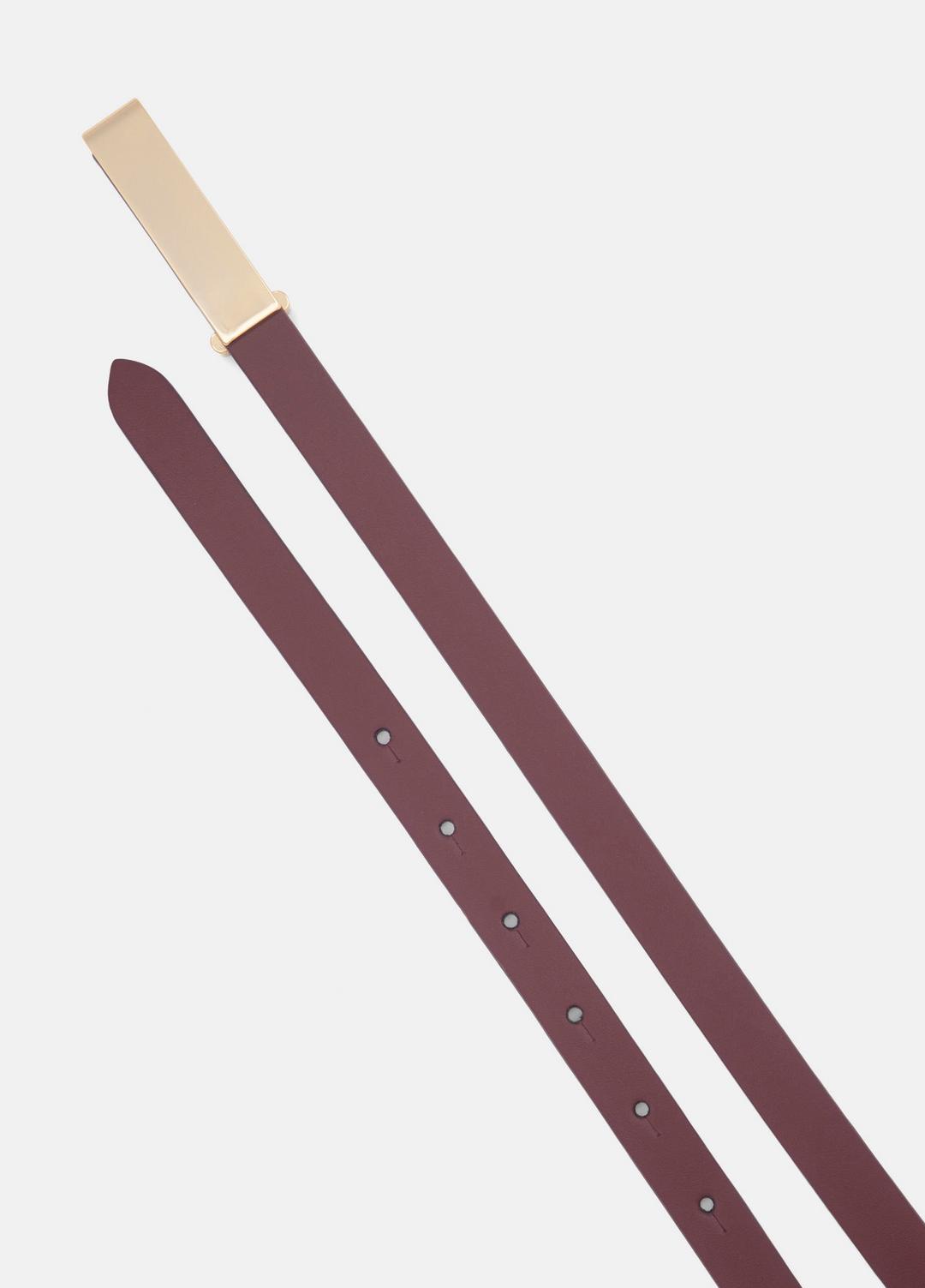 Women's 15mm Elongated Plaque Leather Belt in Belts - BORDEAUX | VINCE Women