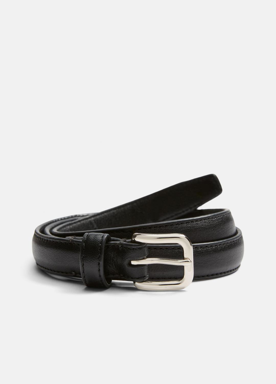 Women's Skinny Leather Belt in Accessories - BLACK | VINCE Women