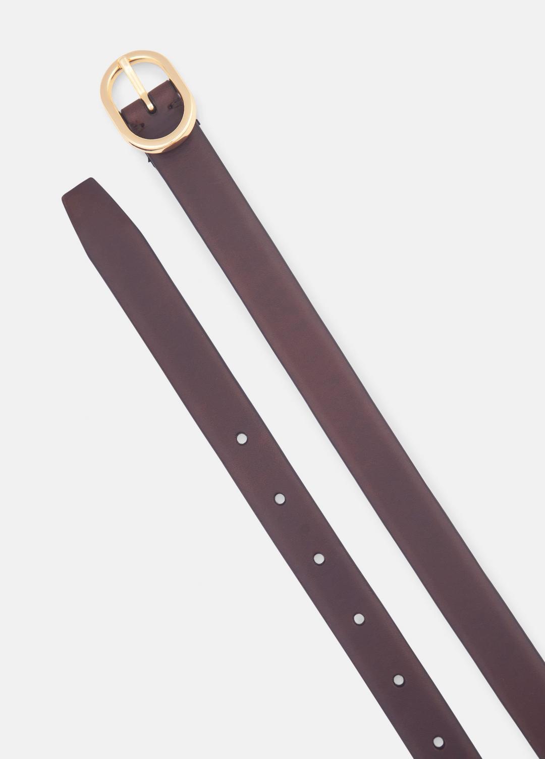 Women's 20mm Spazzolato Leather Belt in Belts - BORDEAUX | VINCE Women