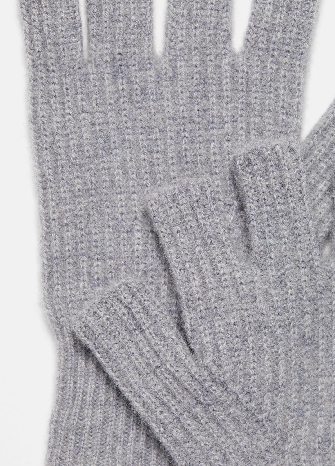 Plush Cashmere Rib-Knit Fingerless Glove in Gloves - GREY | VINCE Women