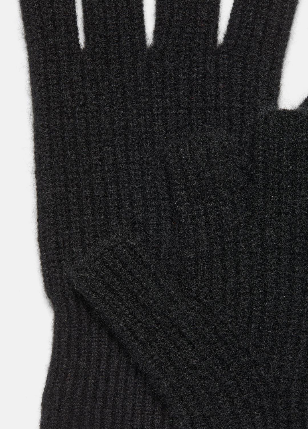 Plush Cashmere Rib-Knit Fingerless Glove in Gloves - BLACK | VINCE Women