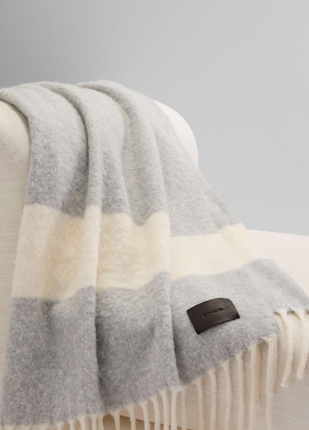 Brushed Alpaca-Blend Throw in Pillows & Blankets - MEDIUM HEATHER GREY | VINCE Women