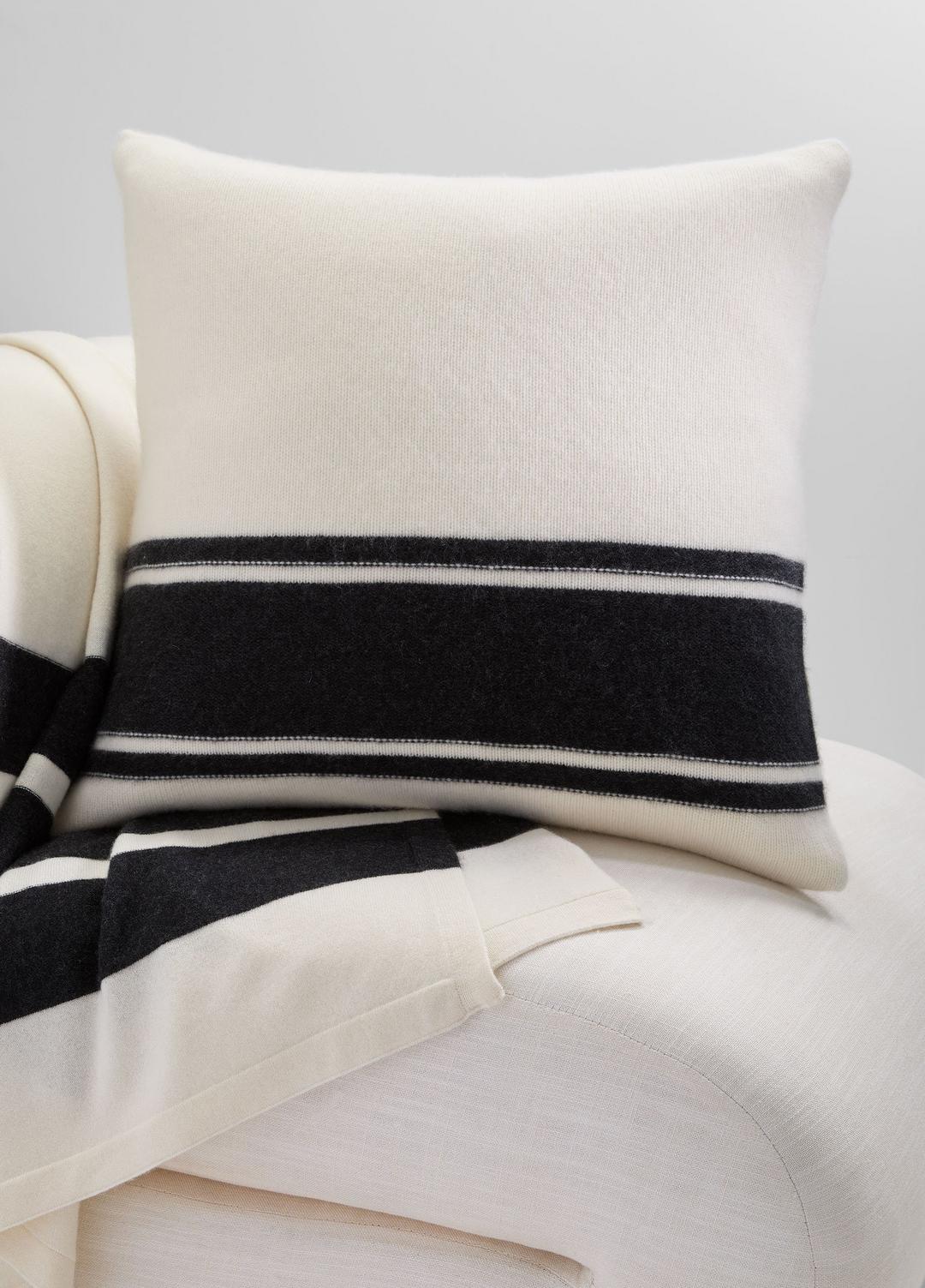 Cashmere Jersey Stripe Pillow in Pillows & Blankets - BLANC | VINCE Women