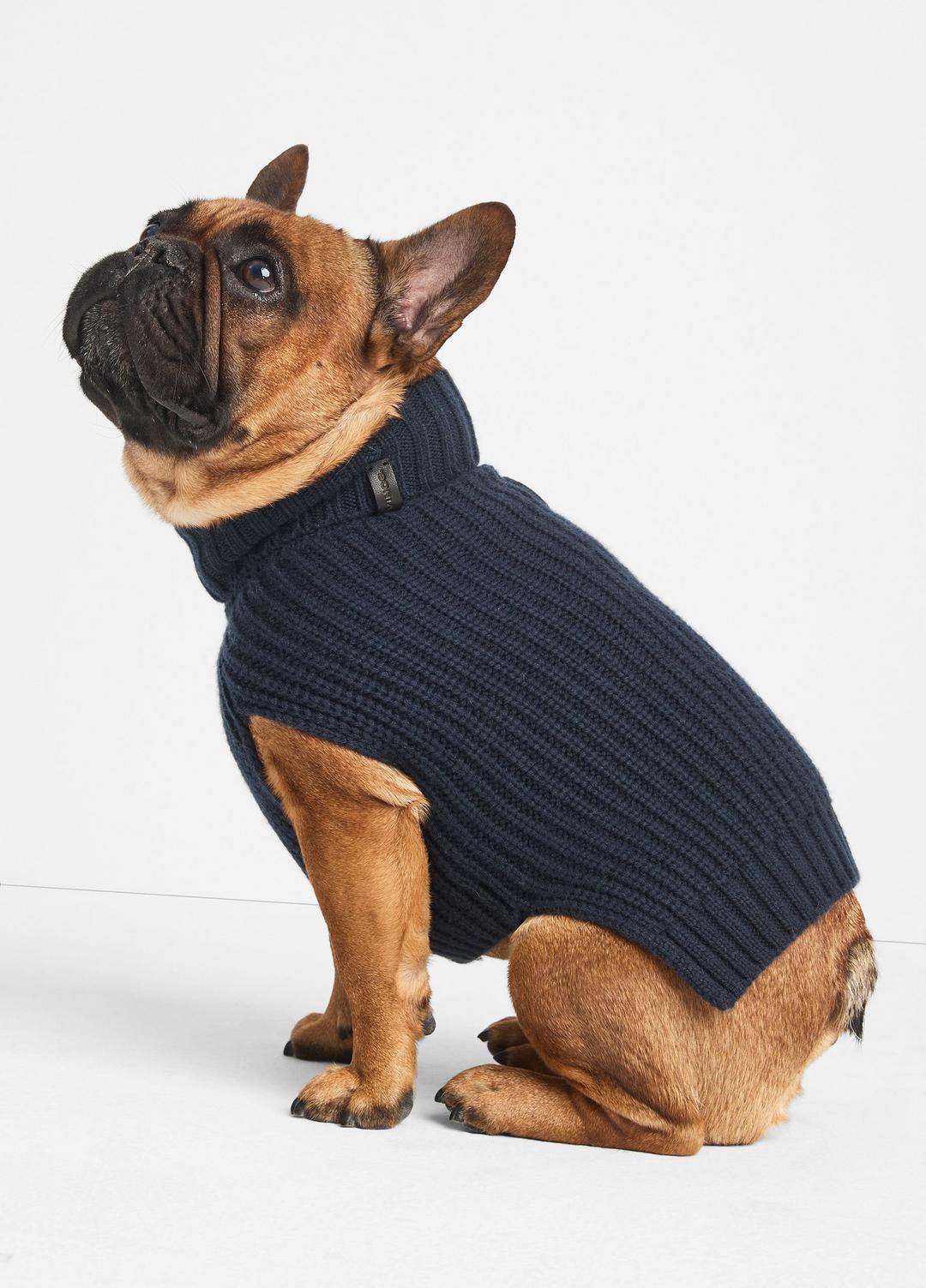 Wool and Cashmere Shaker-Stitch Dog Sweater in Dog Accessories - COASTAL BLUE | VINCE Women