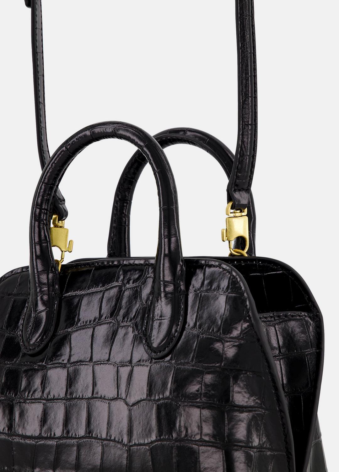 Delphine Croc-Embossed Leather Mini Bag in Matching Sets - BLACK | VINCE Women