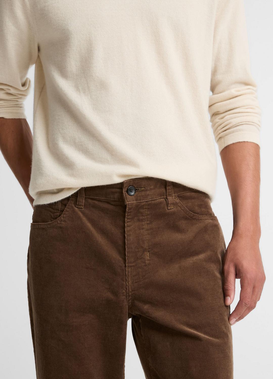 Dylan Slim 5-Pocket Stretch-Cotton Corduroy Pant in Trousers - LIGHT MISSION | VINCE Men