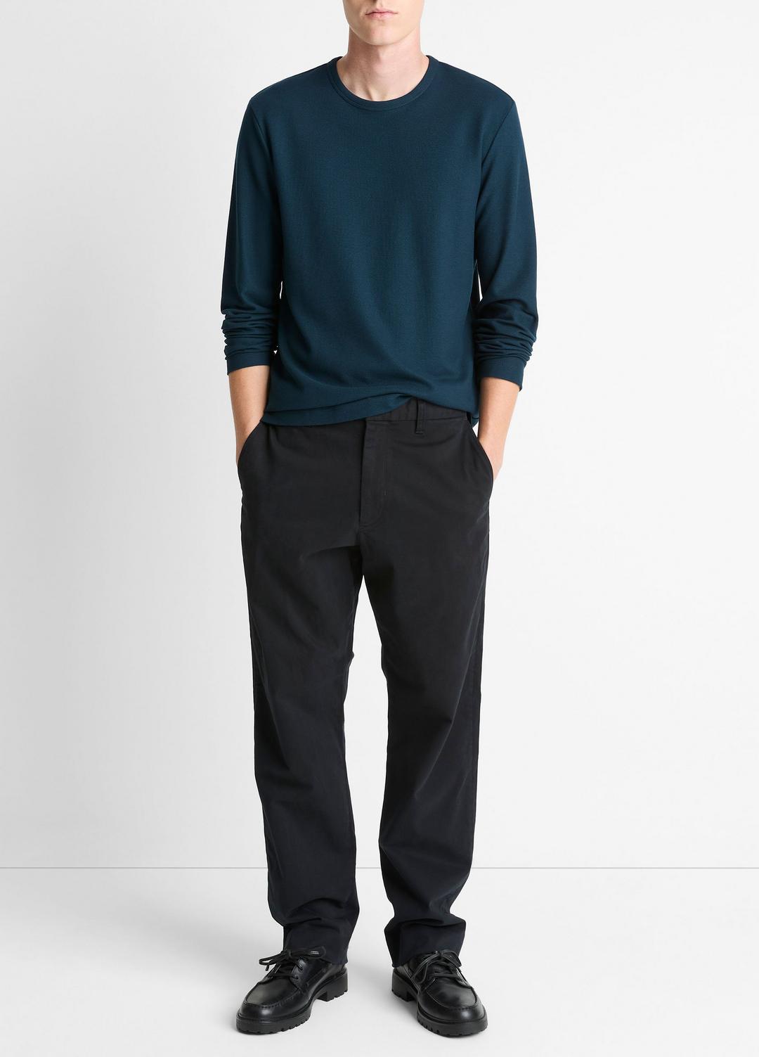 Pima Cotton Piqué Long-Sleeve T-Shirt in Long Sleeve - RAPIDS | VINCE Men