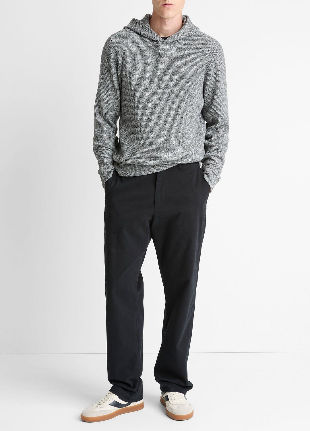 Brushed Waffle Hoodie in Sweatshirts & Hoodies - HEATHER BLACK | VINCE Men