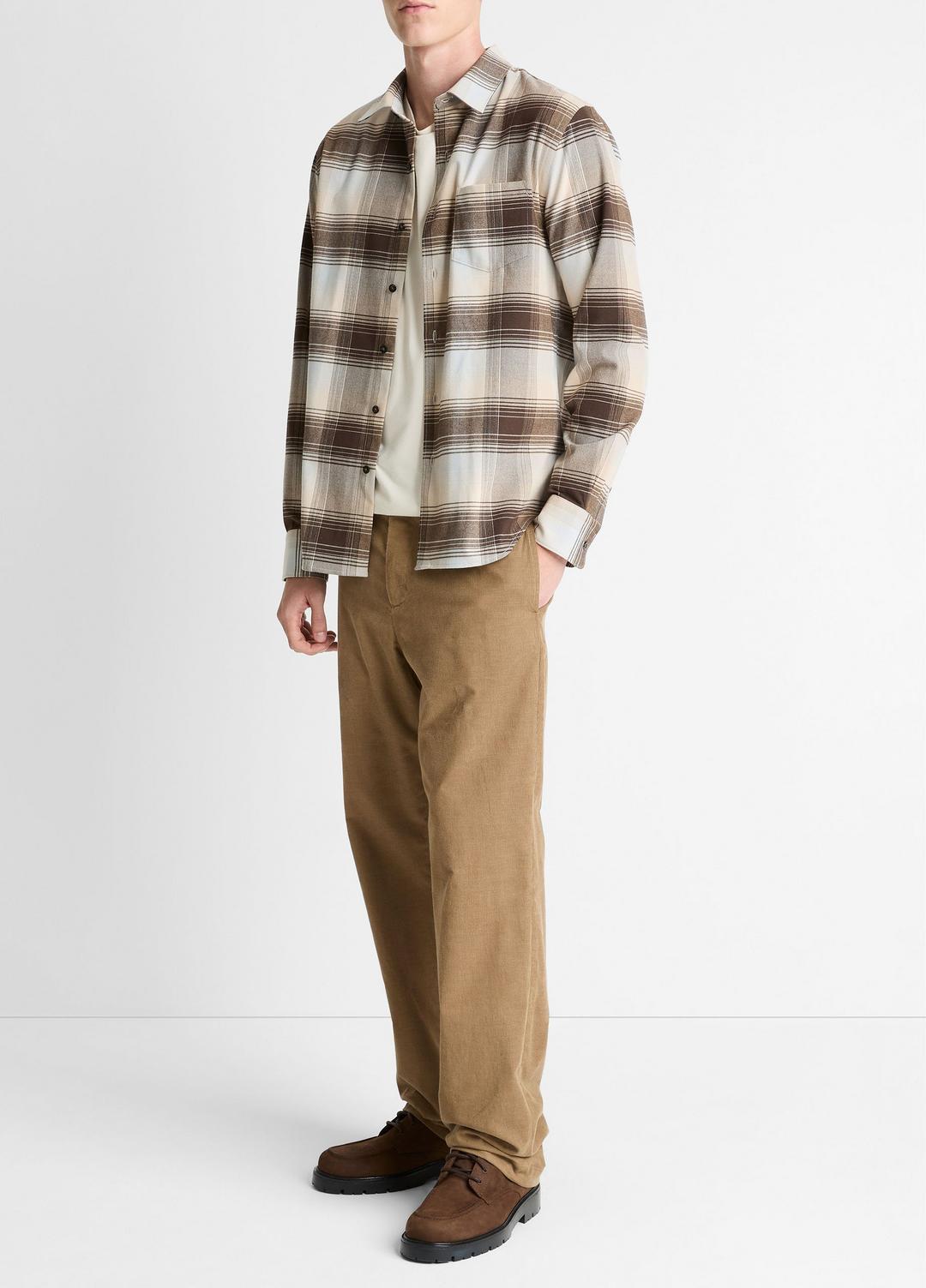 Missoula Plaid Button-Front Shirt in Long Sleeve - WHITECAP COMBO | VINCE Men