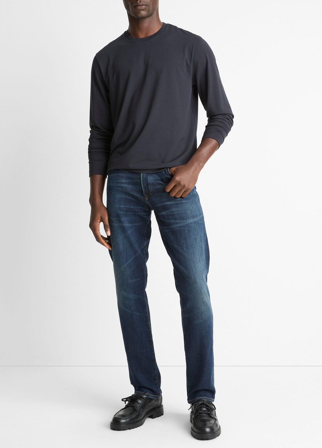 Triblend Jersey Long-Sleeve T-Shirt in Long Sleeve - COASTAL BLUE | VINCE Men