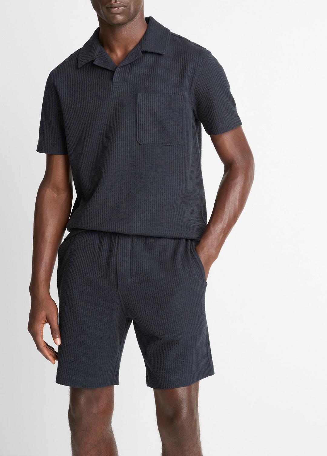 Seersucker-Knit Stretch-Cotton Short in Shorts - COASTAL BLUE | VINCE Men