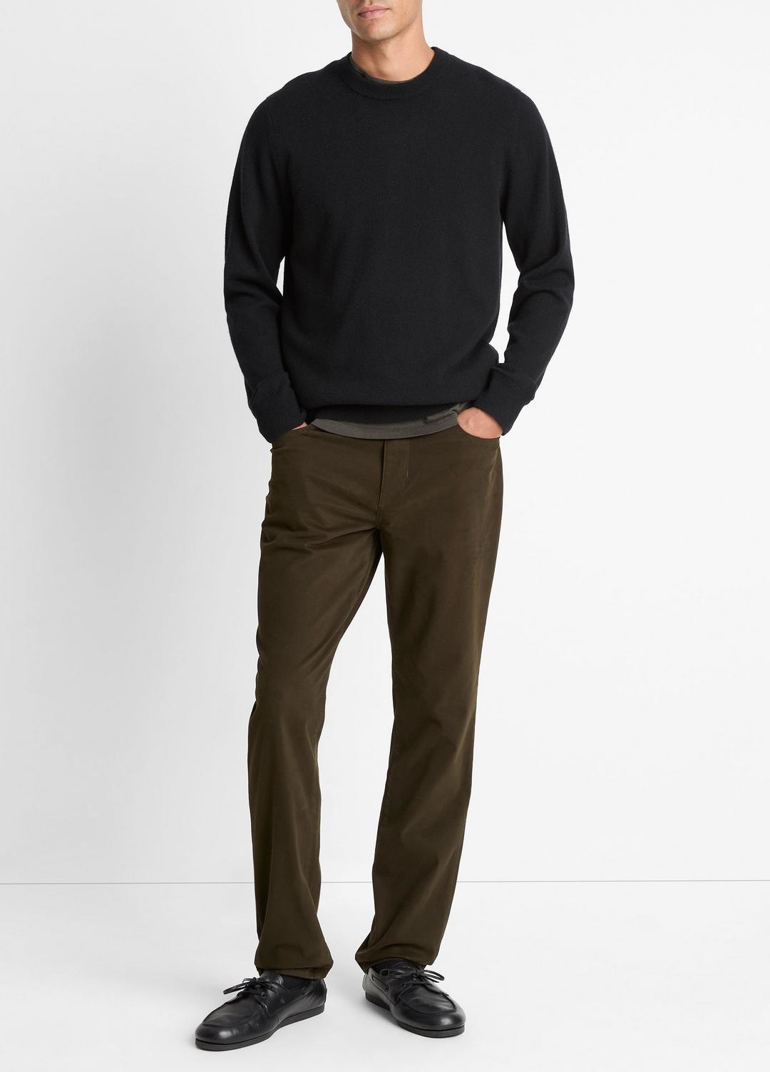 Cashmere Crew Neck Sweater in Crew Neck - BLACK | VINCE Men