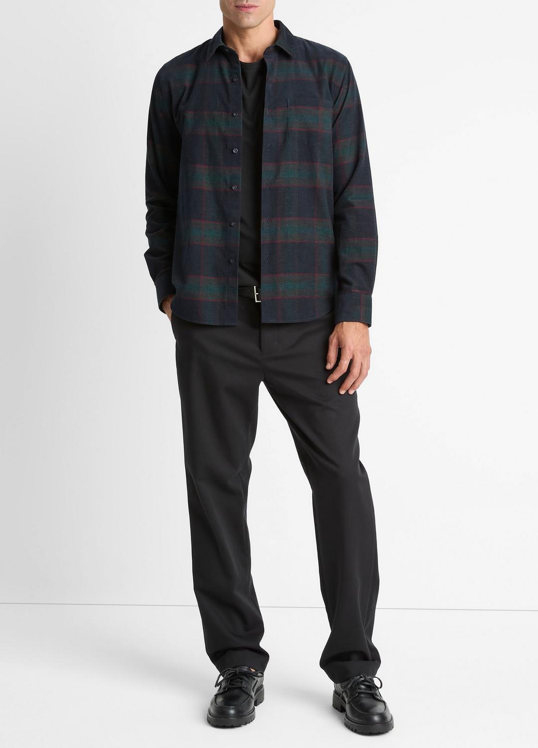 Holme Plaid Cotton Button-Front Shirt in Long Sleeve - COASTAL COMBO | VINCE Men