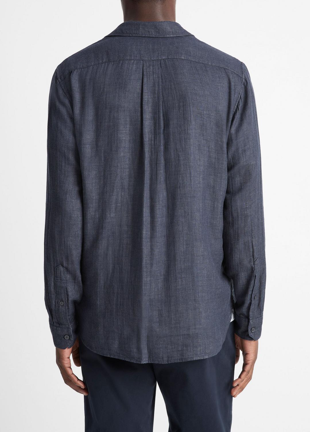 Double Face Long Sleeve in Long Sleeve - HEATHER COASTAL | VINCE Men