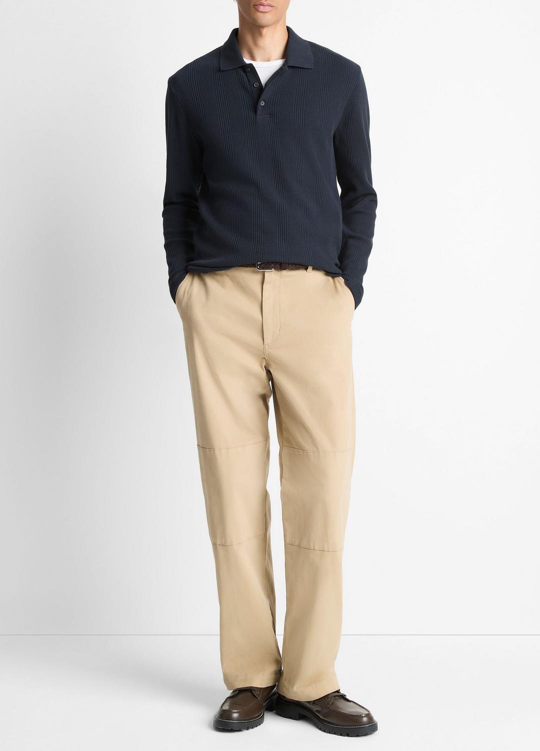 Variegated Cotton Polo Shirt in Henleys & Polos - COASTAL BLUE | VINCE Men