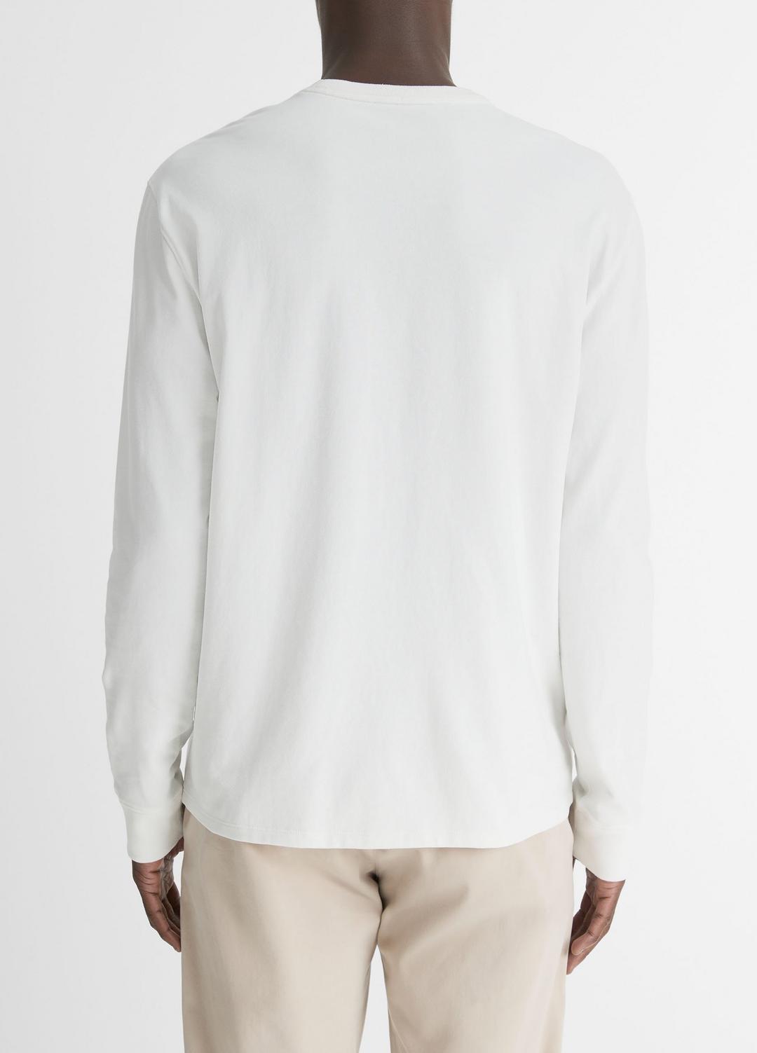 Sueded Jersey Long-Sleeve Pocket T-Shirt in Long Sleeve - OFF WHITE | VINCE Men