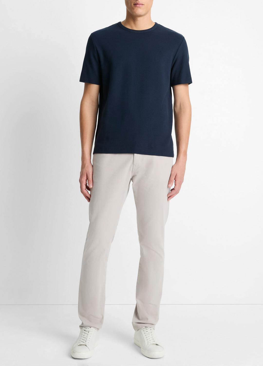 Pima Cotton Piqué Crew Neck T-Shirt in Short Sleeve - COASTAL BLUE | VINCE Men