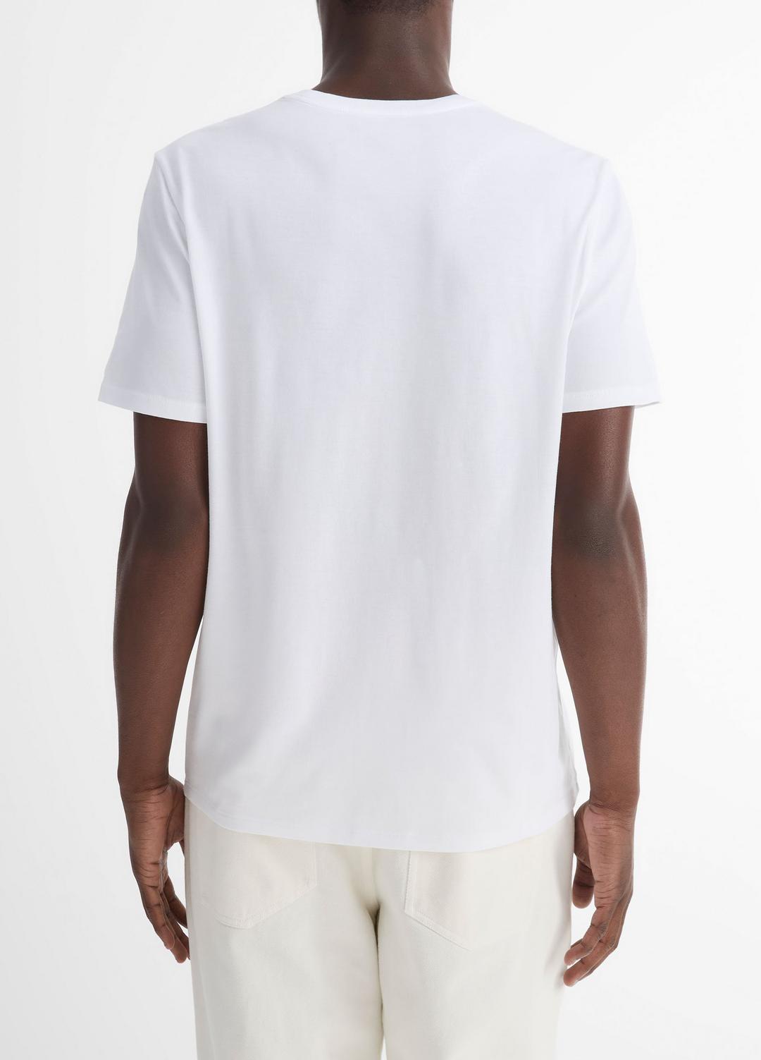 Pima Cotton Crew Neck T-Shirt in Short Sleeve - OPTIC WHITE | VINCE Men