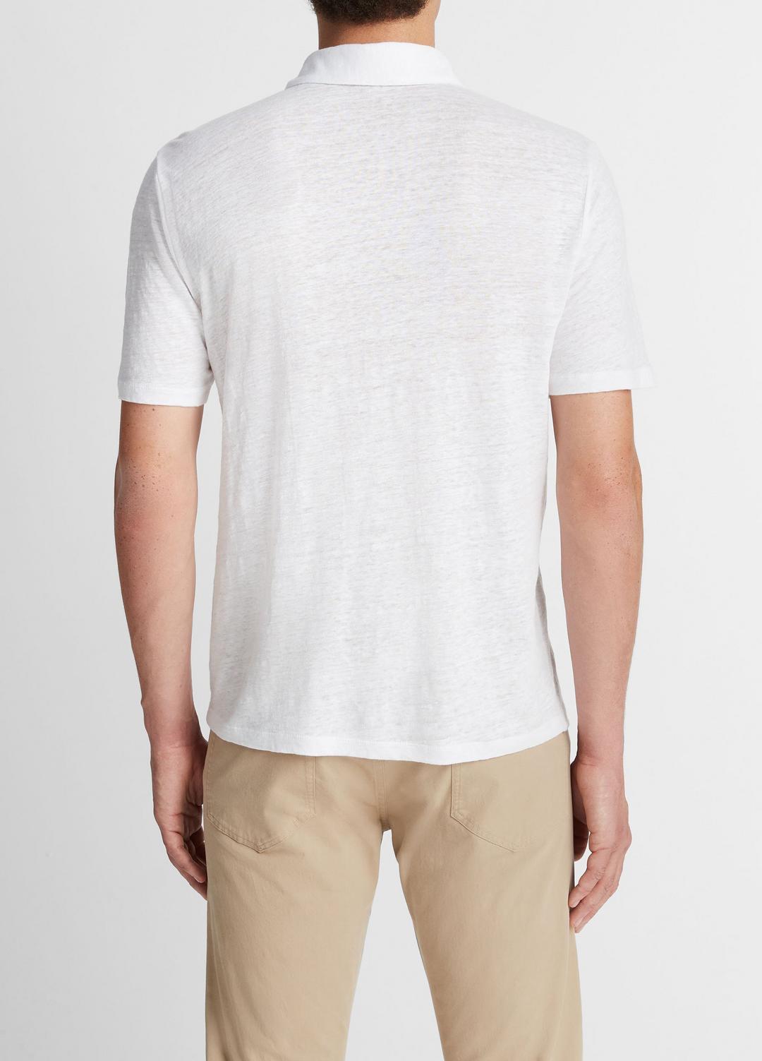 Linen Polo Shirt in Henleys & Polos - OPTIC WHITE | VINCE Men